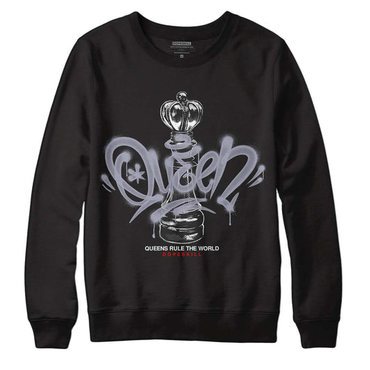 Jordan 13 Retro 'Black Flint' DopeSkill Sweatshirt Queen Chess Graphic Streetwear - Black