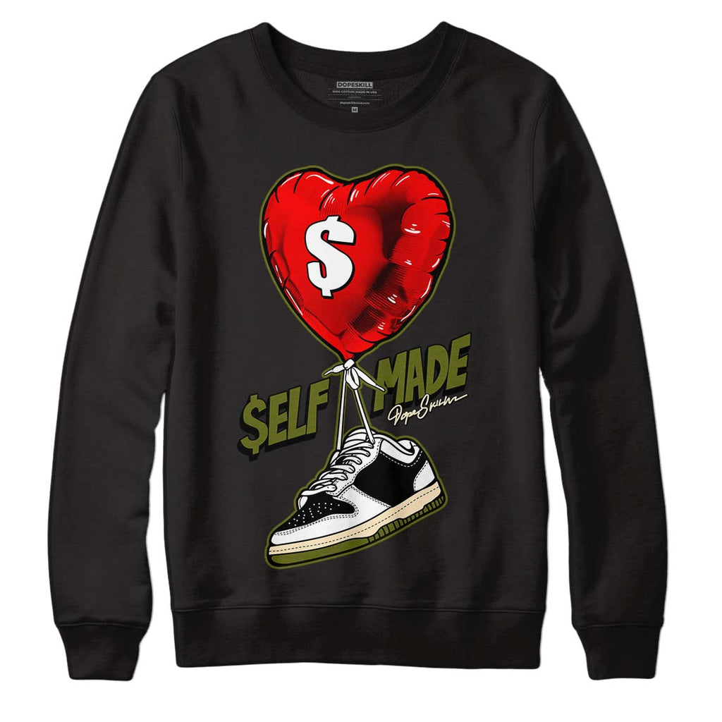 Travis Scott x Jordan 1 Low OG “Olive” DopeSkill Sweatshirt Self Made Graphic Streetwear - Black