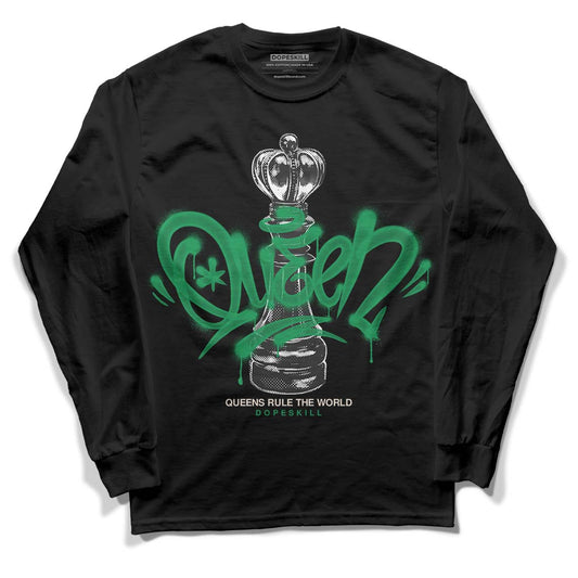 Jordan 2 Retro Lucky Green DopeSkill Long Sleeve T-Shirt Queen Chess Graphic Streetwear - Black