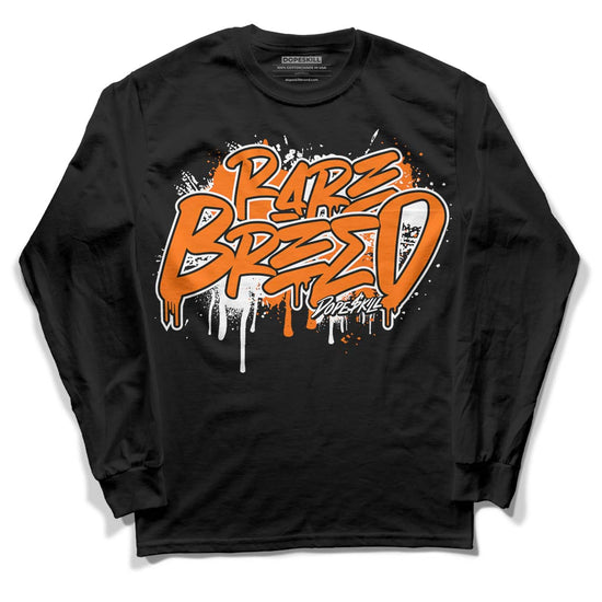 Orange Black White DopeSkill Long Sleeve T-Shirt Rare Breed Graphic - Black