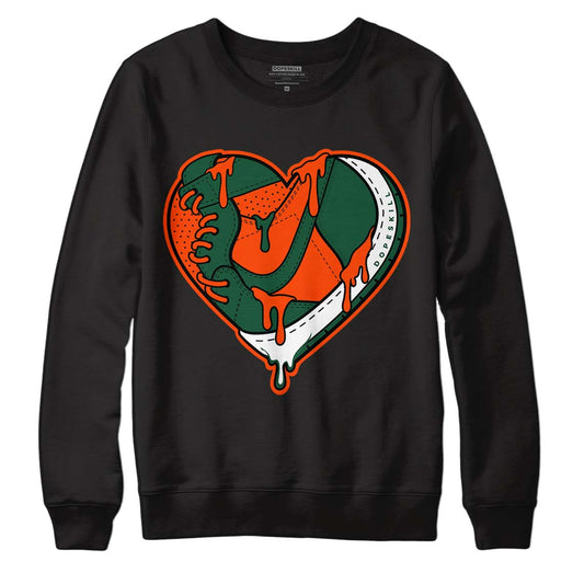 Dunk Low Team Dark Green Orange DopeSkill Sweatshirt Heart Jordan Graphic - Black