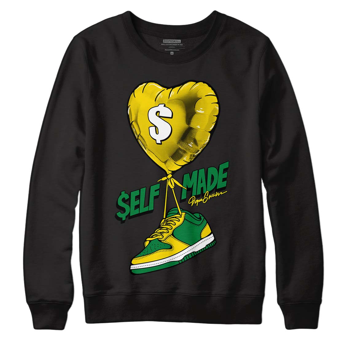 Dunk Low Reverse Brazil DopeSkill Sweatshirt Self Made Graphic - Black