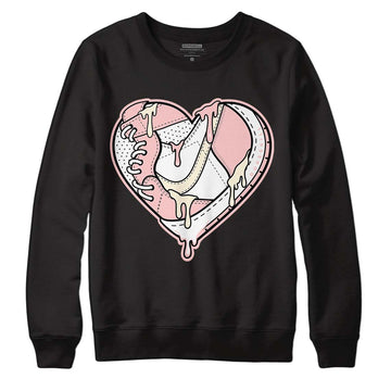 Jordan 1 High OG WMNS Washed Pink DopeSkill Sweatshirt Heart Jordan 1 Graphic Streetwear - Black