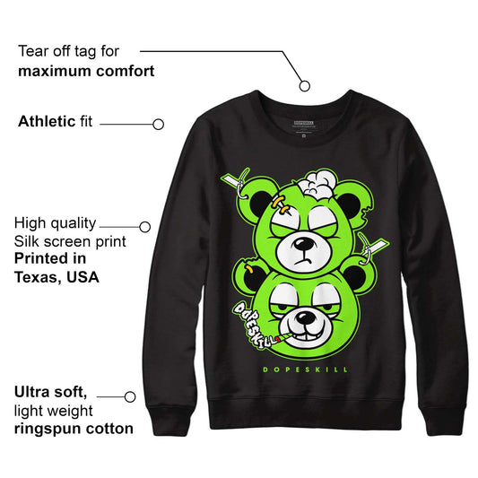 Neon Green Collection DopeSkill Sweatshirt New Double Bear Graphic