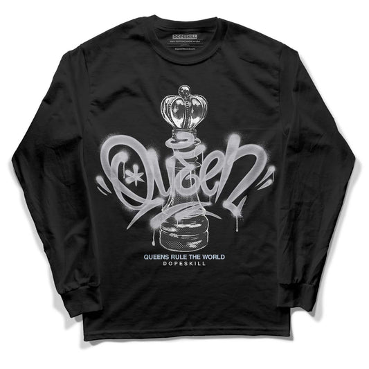 Jordan 11 Retro Low Cement Grey DopeSkill Long Sleeve T-Shirt Queen Chess Graphic Streetwear - Black