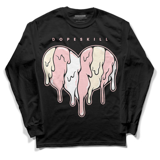 Air Jordan 1 High OG WMNS Washed Pink DopeSkill Long Sleeve T-Shirt Slime Drip Heart Graphic Streetwear - Black