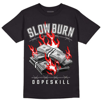 Jordan 1 High 85 Black White DopeSkill T-Shirt Slow Burn Graphic Streetwear - Black 