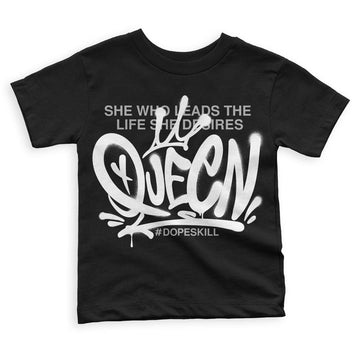 Panda White Black Dunk Low DopeSkill Toddler Kids T-shirt Queen Graphic - Black