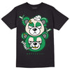 Jordan 2 Retro Lucky Green DopeSkill T-Shirt New Double Bear Graphic Streetwear  - Black 