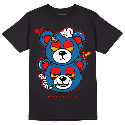 Messy Room 4s DopeSkill T-Shirt New Double Bear Graphic - Black