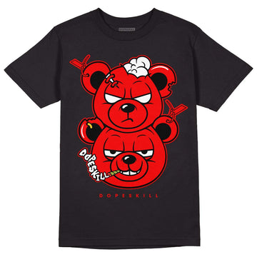 AJ 9 Chile Red DopeSkill T-Shirt New Double Bear Graphic