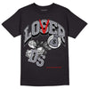 Fire Red 9s DopeSkill T-Shirt Loser Lover Graphic - Black