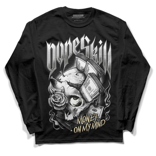 Jordan 4 Retro SE Craft Photon Dust DopeSkill Long Sleeve T-Shirt Money On My Mind Graphic Streetwear - Black