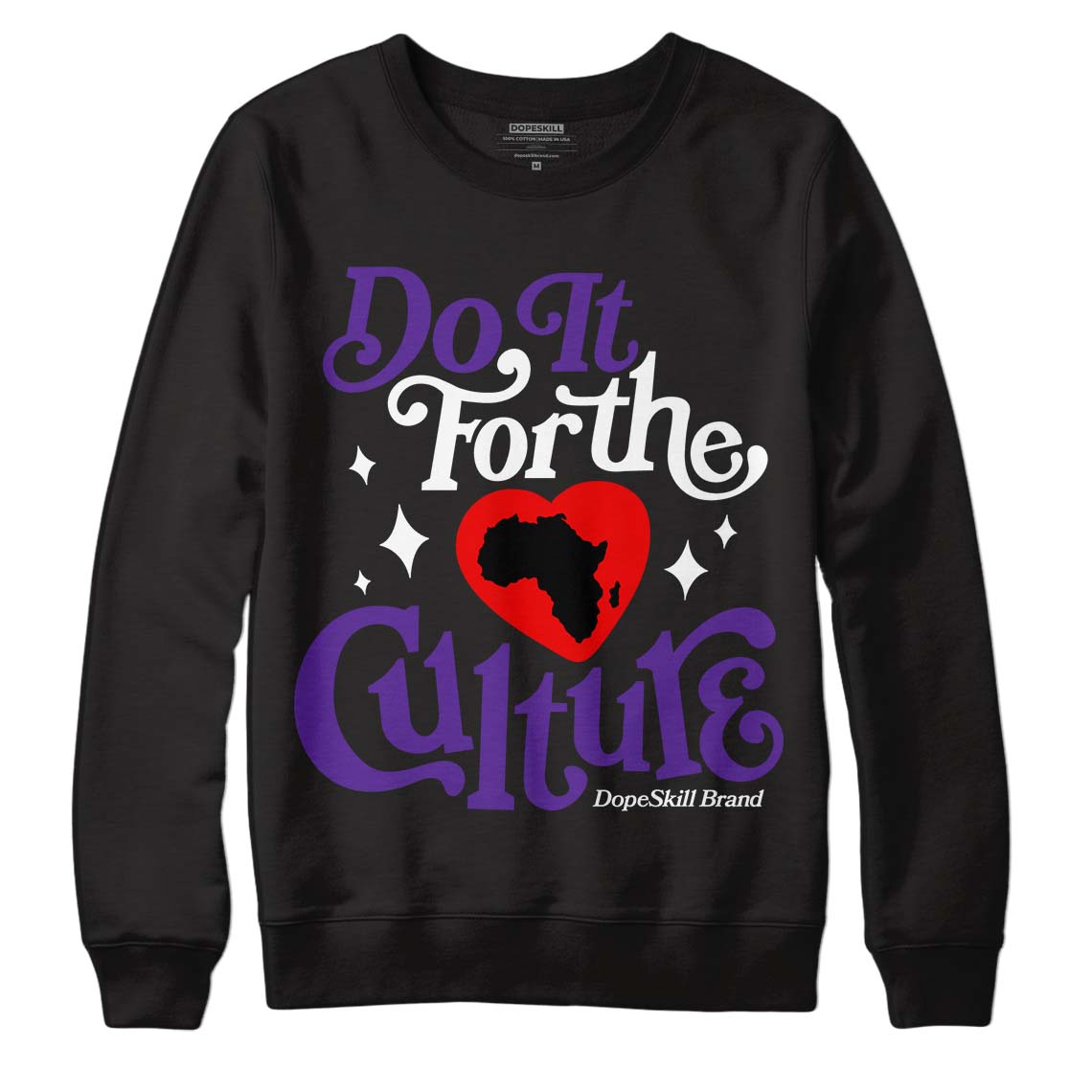 Jordan 13 Court Purple DopeSkill Sweatshirt Do It For The Culture Graphic Streetwear - Black