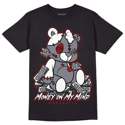 Fire Red 9s DopeSkill T-Shirt MOMM Bear Graphic - Black 