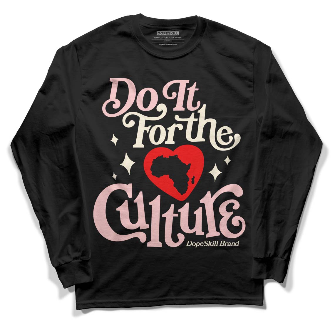 Jordan 1 High OG WMNS Washed Pink DopeSkill Long Sleeve T-Shirt Do It For The Culture Graphic Streetwear - Black