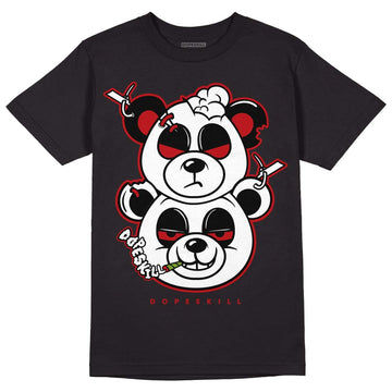 Playoffs 13s DopeSkill T-Shirt New Double Bear Graphic - Black