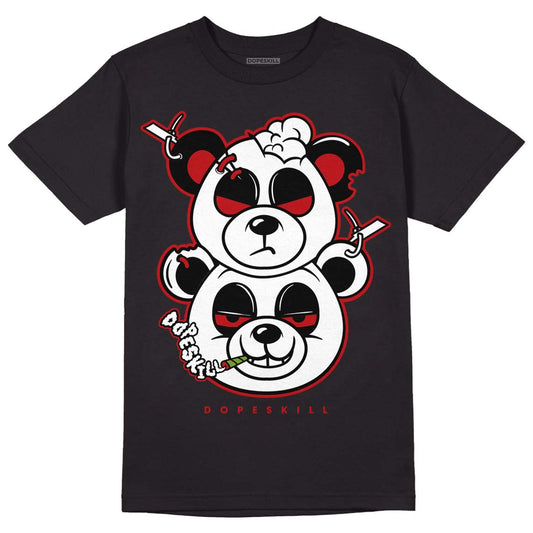 Playoffs 13s DopeSkill T-Shirt New Double Bear Graphic - Black