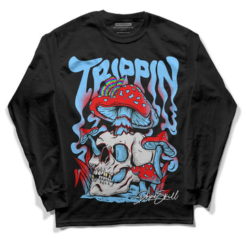 Travis Scott x Jordan 4 Retro 'Cactus Jack' DopeSkill Long Sleeve T-Shirt Trippin Graphic Streetwear - Black 