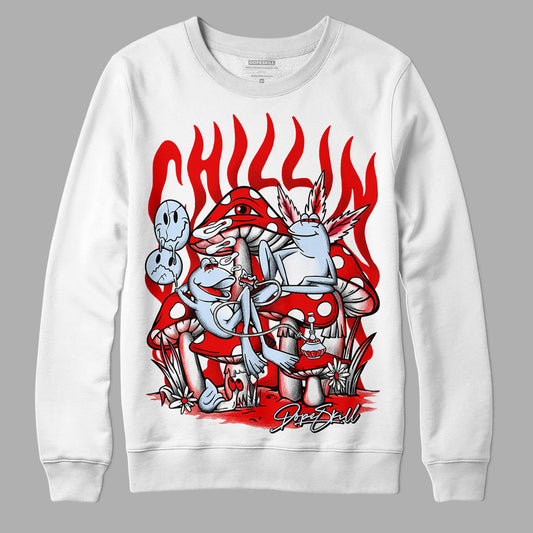 Cherry 11s DopeSkill Sweatshirt Chillin Graphic - White