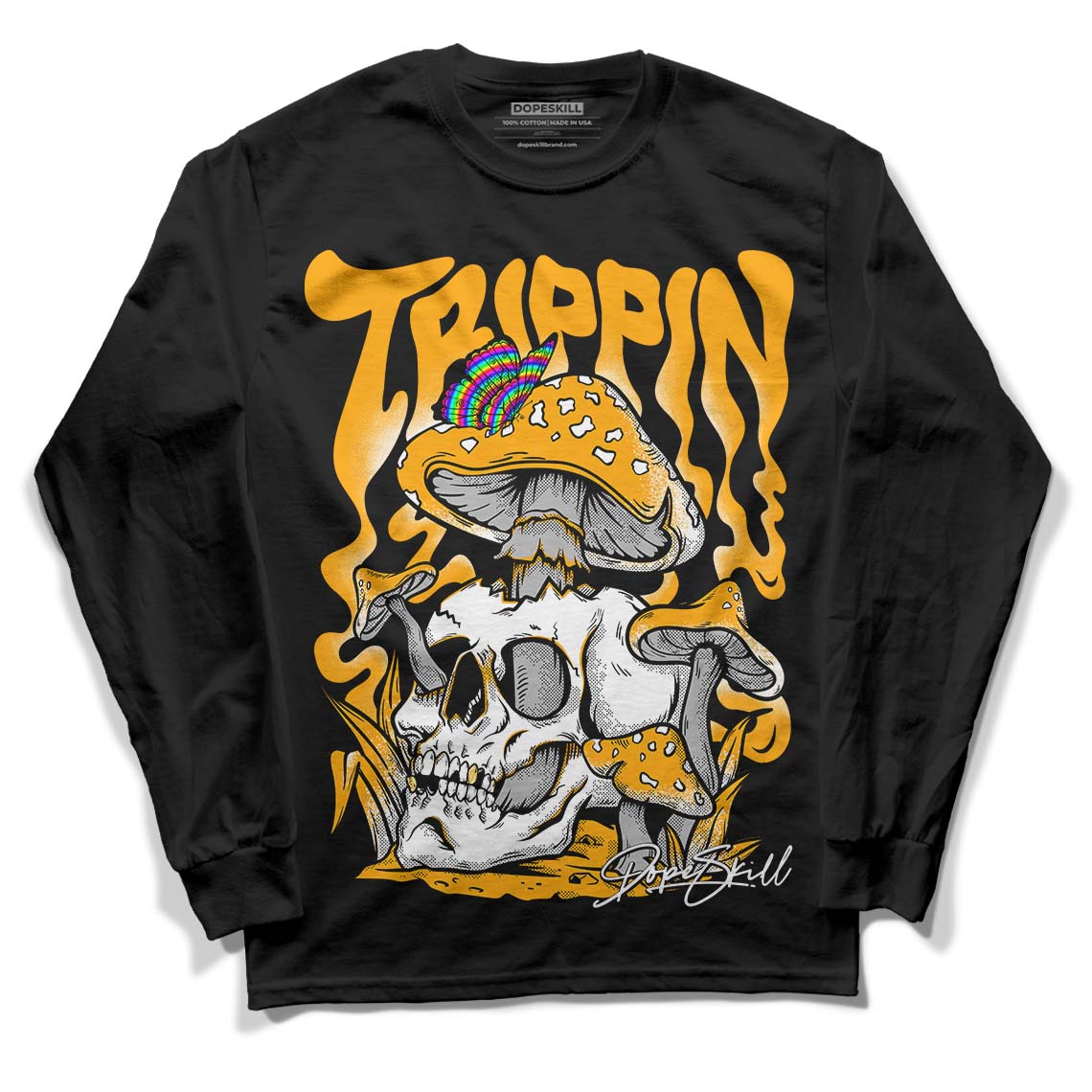 Black Taxi 12s DopeSkill Long Sleeve T-Shirt Trippin Graphic - Black 