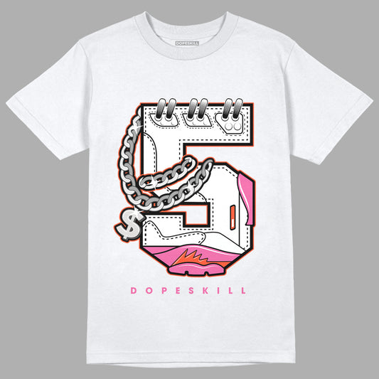 Jordan 5 GS Pinksicle DopeSkill T-Shirt No.5 Graphic - White 