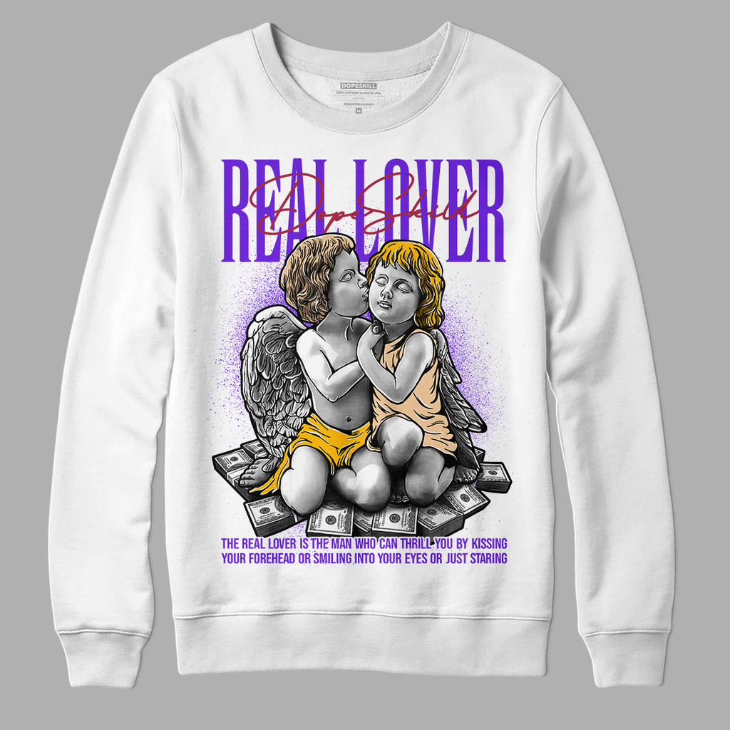 Afrobeats 7s SE DopeSkill Sweatshirt Real Lover Graphic - White