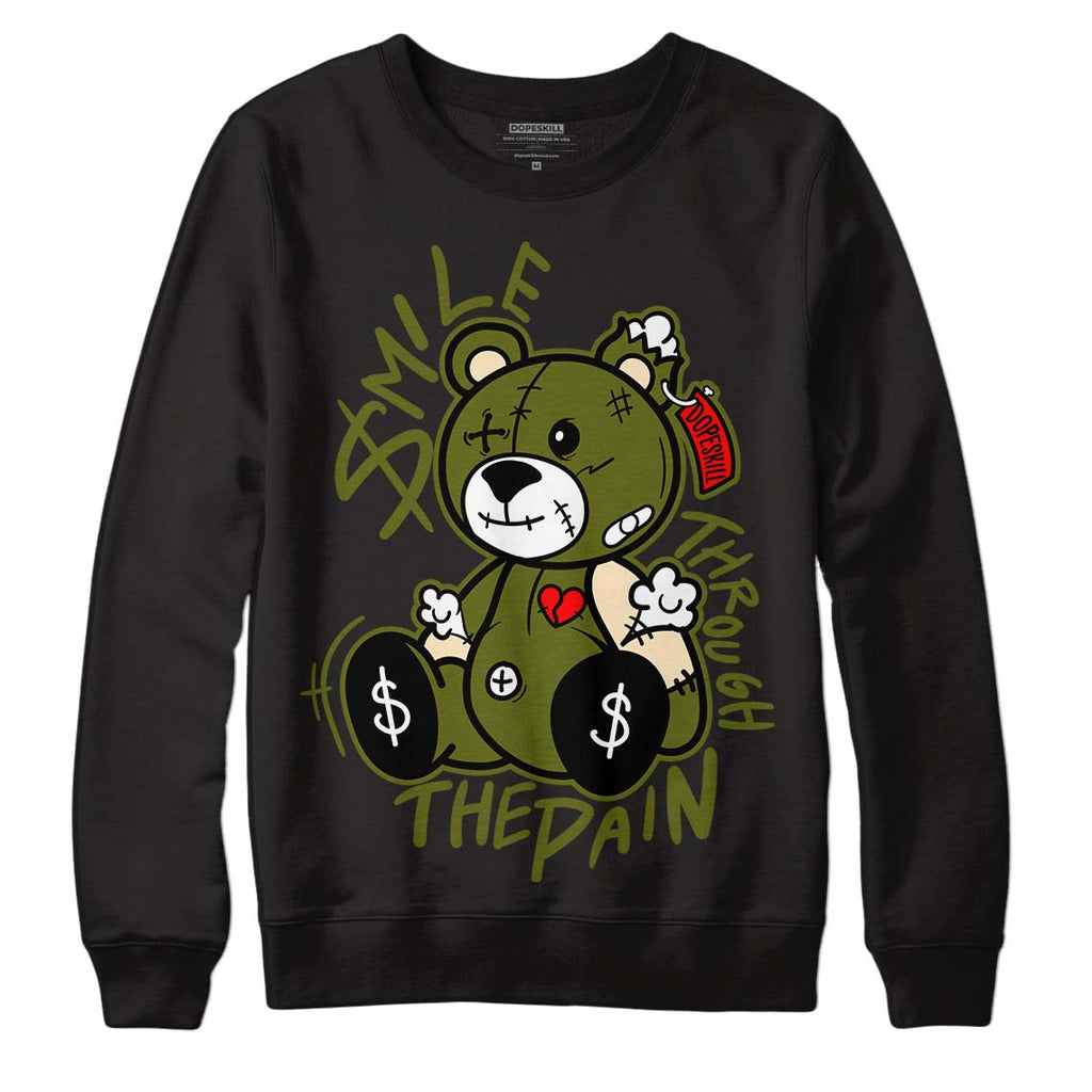 Travis Scott x Jordan 1 Low OG “Olive” DopeSkill Sweatshirt BEAN Graphic Streetwear - Black