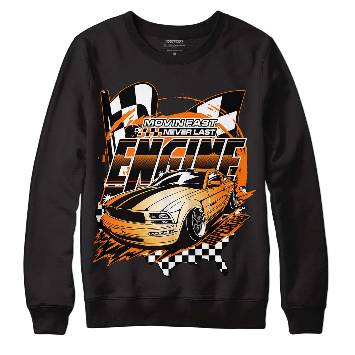 Wmns Dunk Low 'Magma Orange DopeSkill Sweatshirt ENGINE Tshirt Graphic Streetwear - Black