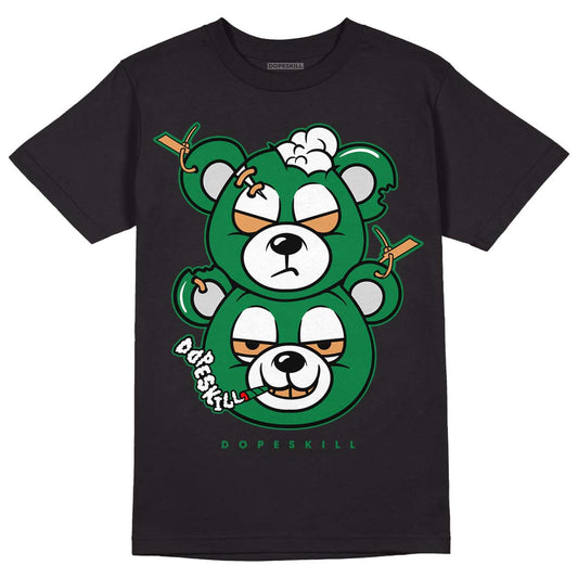 Nike SB x Jordan 4 “Pine Green” DopeSkill T-Shirt New Double Bear Graphic Streetwear - Black