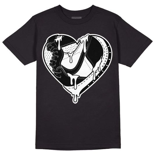 Jordan 1 High 85 Black White DopeSkill T-Shirt Heart Jordan 1 Graphic Streetwear  - Black 