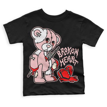 Jordan 1 High OG WMNS Washed Pink DopeSkill Toddler Kids T-shirt Broken Heart Graphic Streetwear - Black