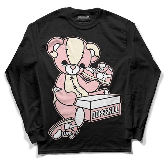 Jordan 1 High OG WMNS Washed Pink DopeSkill Long Sleeve T-Shirt Sneakerhead BEAR Graphic Streetwear - Black