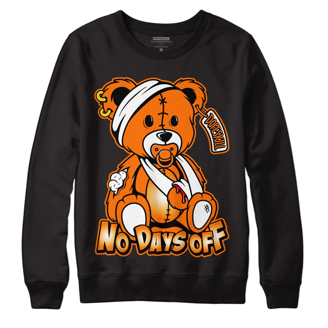 Wmns Dunk Low 'Magma Orange DopeSkill Sweatshirt Hurt Bear Graphic Streetwear - Black