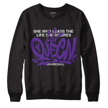 Court Purple 13s DopeSkill Sweatshirt Queen Graphic - Black 