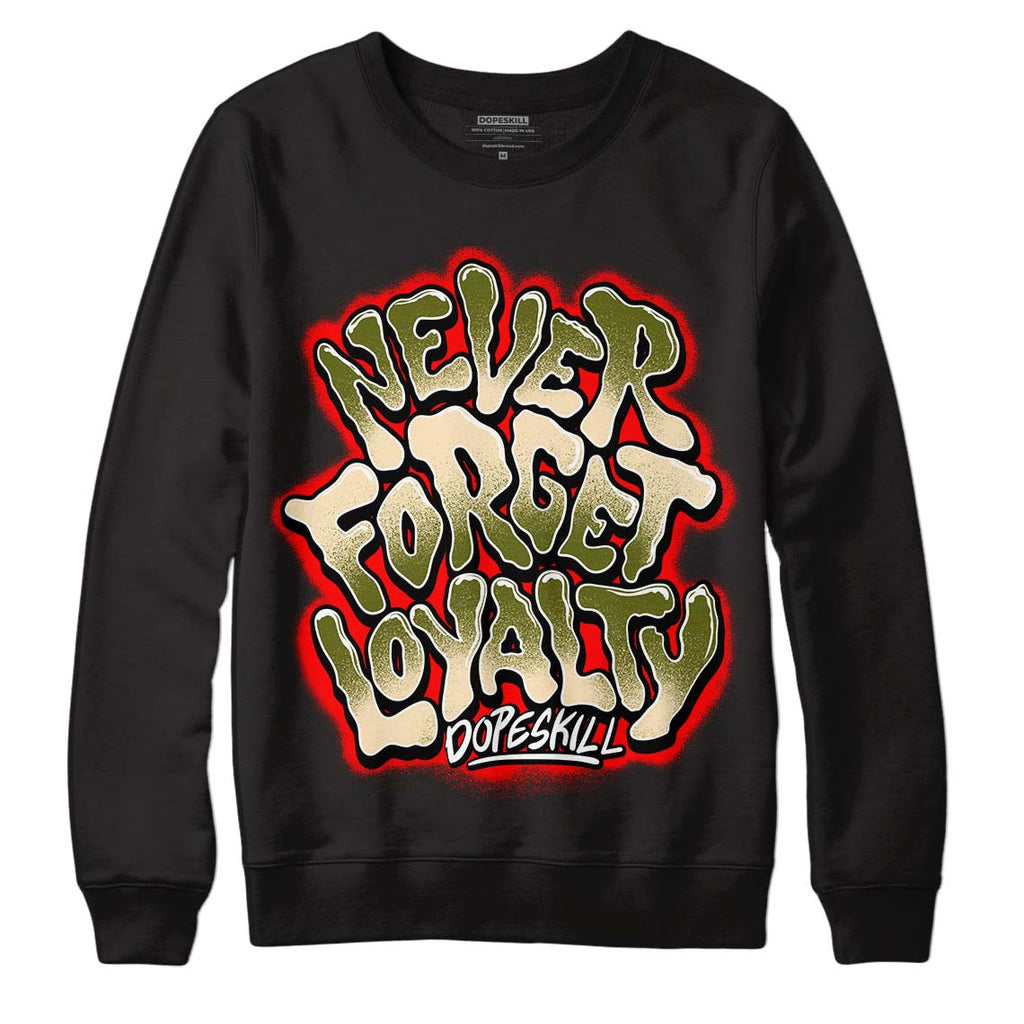 Travis Scott x Jordan 1 Low OG “Olive” DopeSkill Sweatshirt Never Forget Loyalty Graphic Streetwear - Black