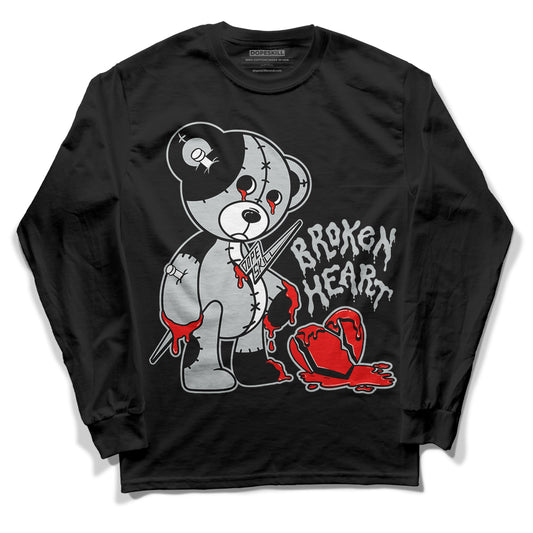 Black Canvas 4s DopeSkill Long Sleeve T-Shirt Broken Heart Graphic - Black