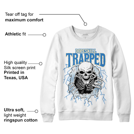 AJ 6 Acid Wash Denim DopeSkill Sweatshirt Trapped Halloween Graphic