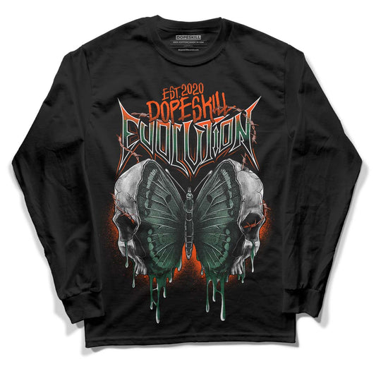 Dunk Low Team Dark Green Orange DopeSkill Long Sleeve T-Shirt DopeSkill Evolution Graphic - Black