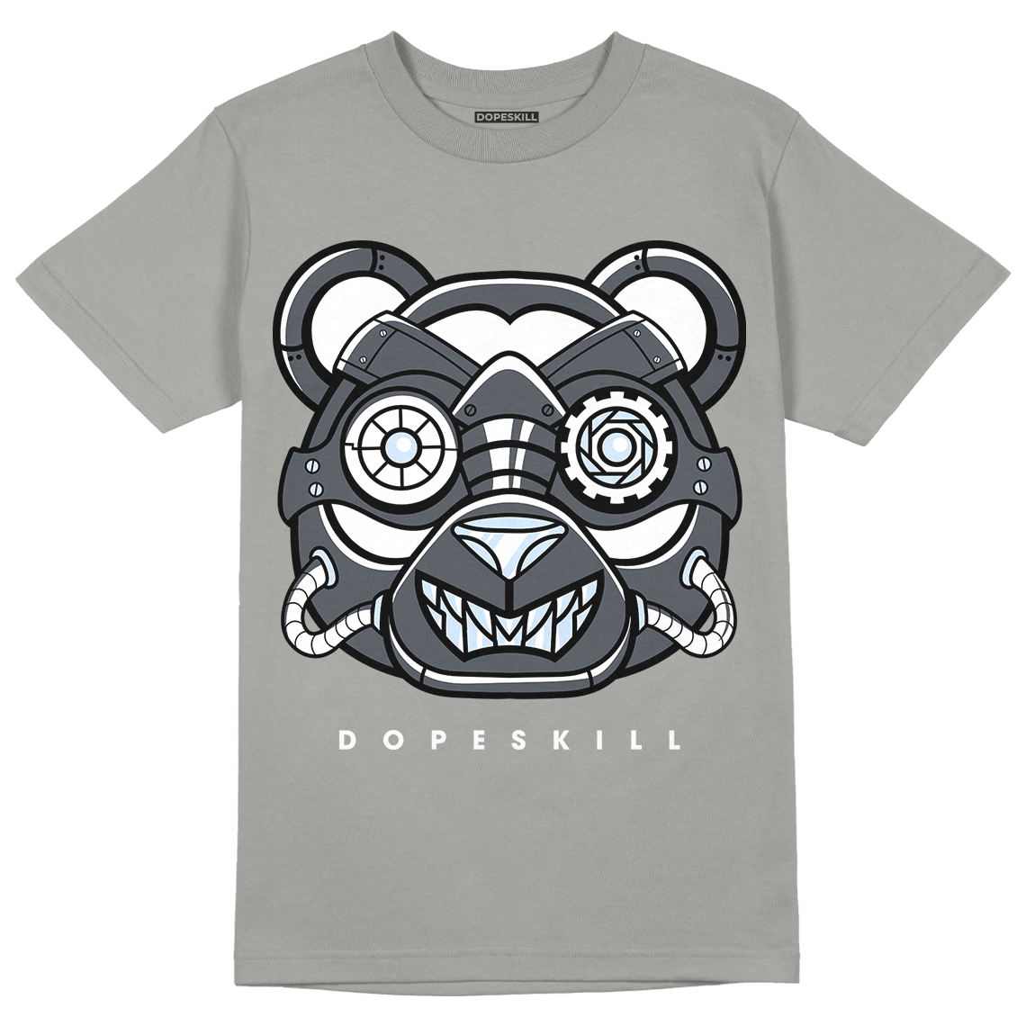 Jordan 11 Cool Grey DopeSkill Grey T-shirt Robo Bear Graphic, hiphop tees, grey graphic tees, sneakers match shirt