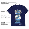 AJ 6 University Blue DopeSkill College Navy T-Shirt Sneaker Bear Graphic