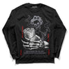 Fire Red 9s DopeSkill Long Sleeve T-Shirt Show Me The Money Graphic - Black 
