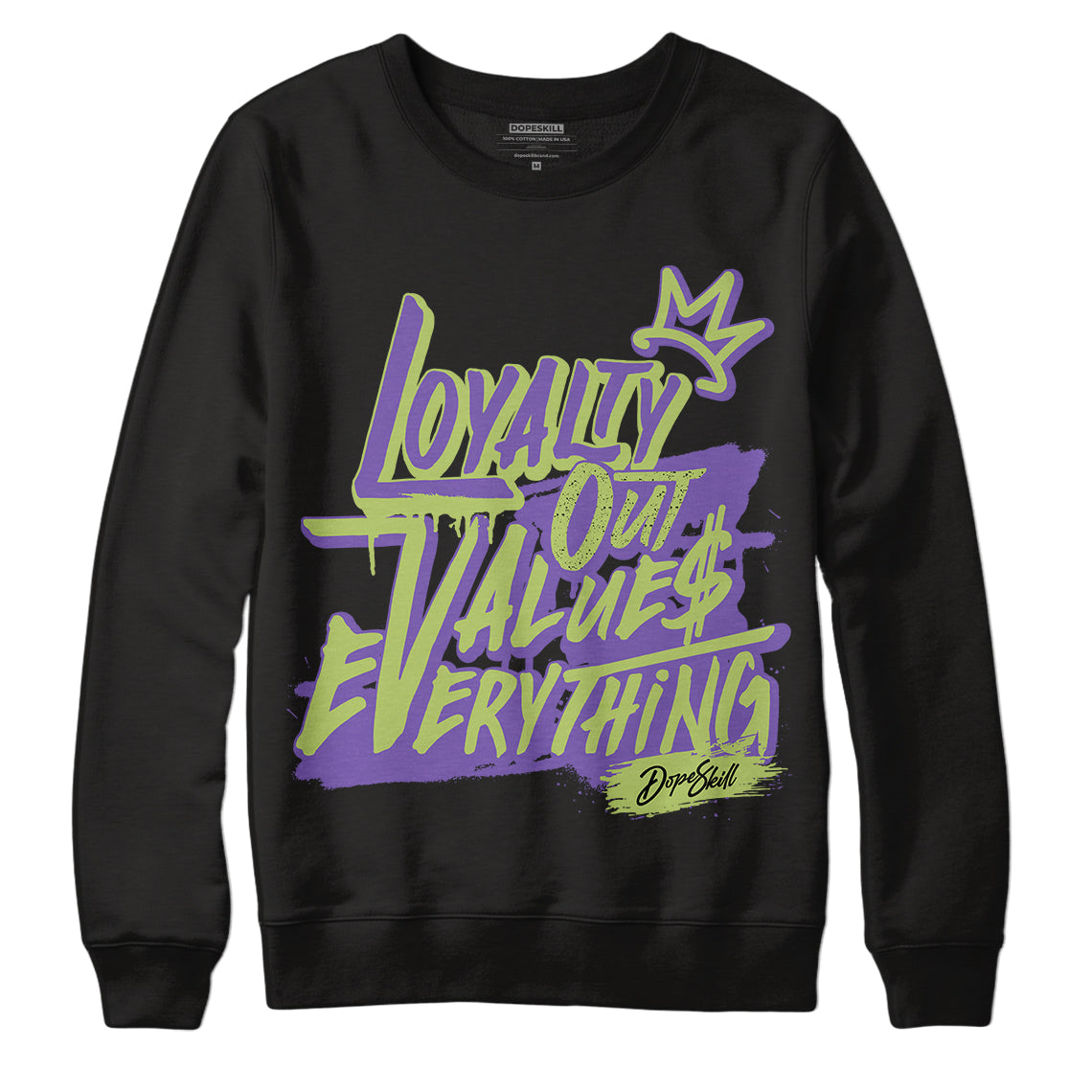 Canyon Purple 4s DopeSkill Sweatshirt LOVE Graphicv - Black 