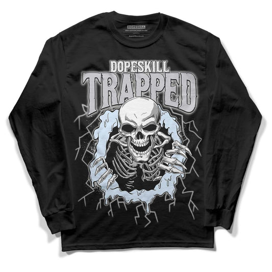 Black Metallic Chrome 6s DopeSkill Long Sleeve T-Shirt Trapped Halloween Graphic - Black