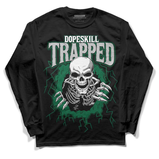 Gorge Green 1s DopeSkill Long Sleeve T-Shirt Trapped Halloween Graphic - Black