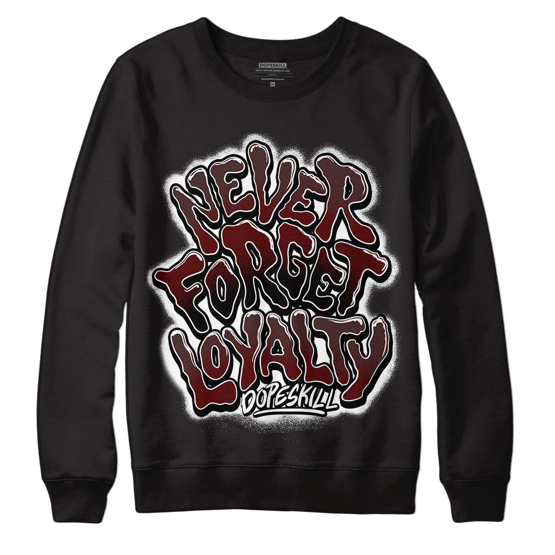 Jordan 12 x A Ma Maniére DopeSkill Sweatshirt Never Forget Loyalty Graphic Streetwear - Black 