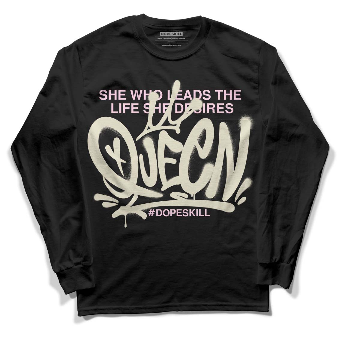 Dunk Low Night Maroon and Medium Soft Pink DopeSkill Long Sleeve T-Shirt Queen Graphic Streetwear - Black