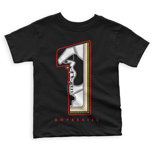 Travis Scott x Jordan 1 Low OG “Olive” DopeSkill Toddler Kids T-shirt No.1 Graphic Streetwear - Black