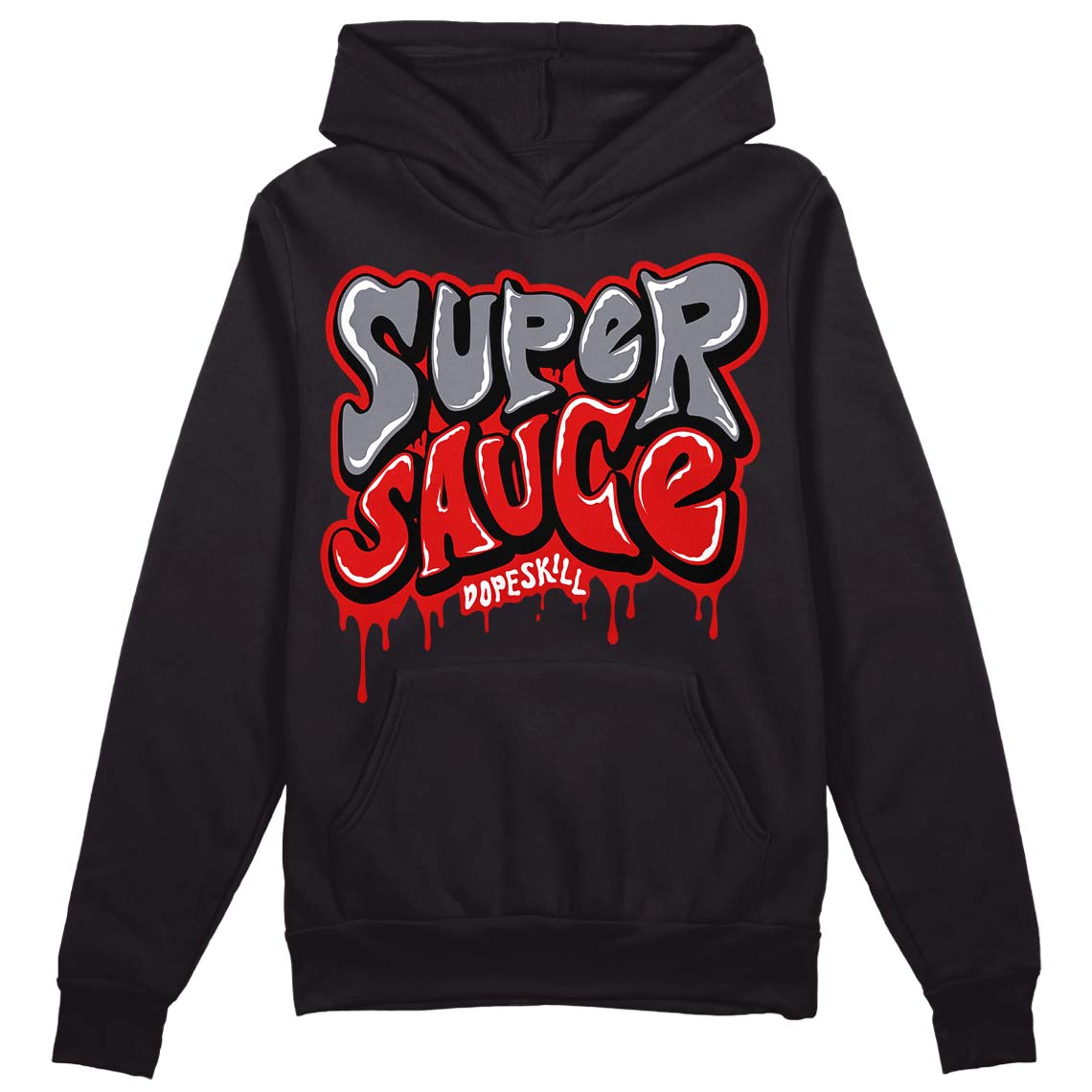 Gym Red 9s DopeSkill Hoodie Sweatshirt Super Sauce Graphic - Black