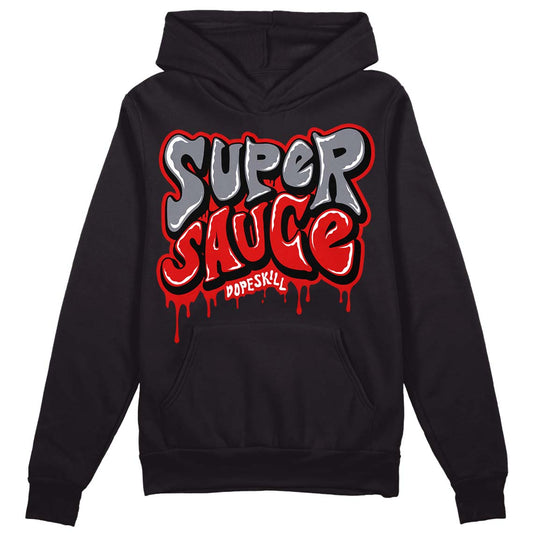 Gym Red 9s DopeSkill Hoodie Sweatshirt Super Sauce Graphic - Black